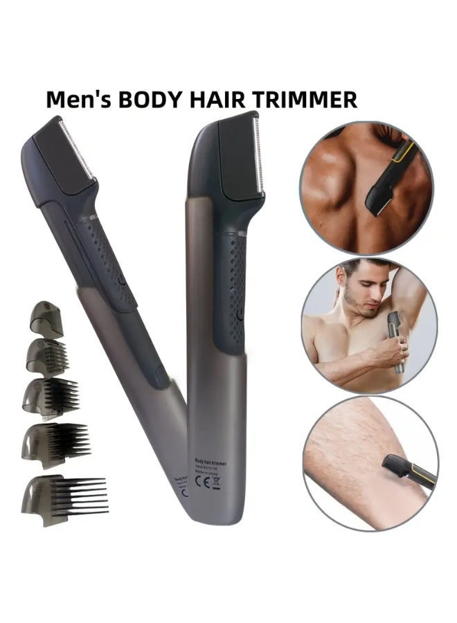 ماكينة تشذيب شعر الجسم للرجال، ماكينة تشذيب شعر الجسم مع مشط واقٍ، ماكينة تشذيب شعر قابلة لإعادة الشحن لمنطقة العانة والظهر والوجه والساقين واللحية - Image 5